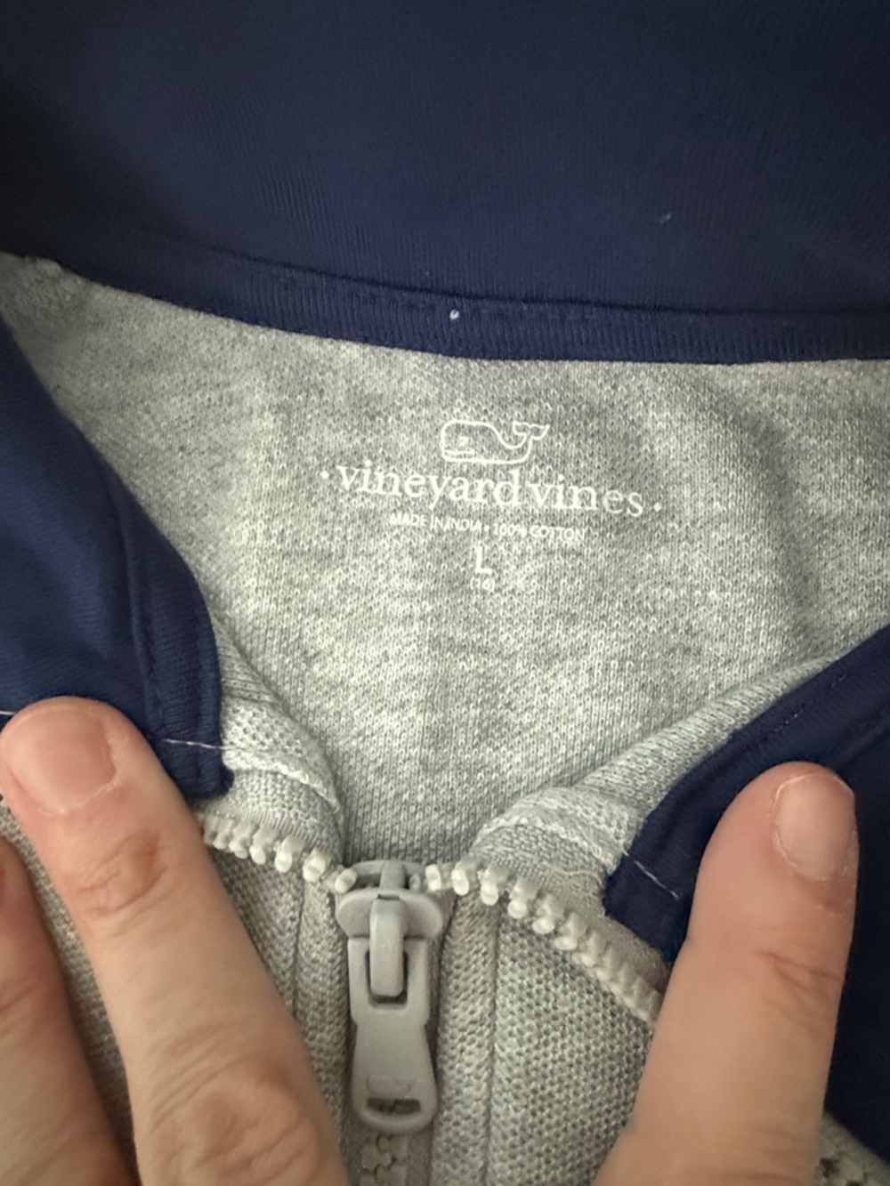 Vineyard Vines Light Gray Kids Quarter-Zip Pullover - Picture 4 of 4